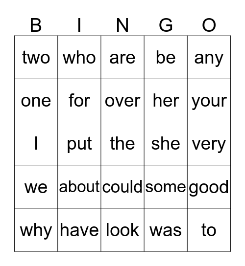 1st Grade End 2 Bingo Card