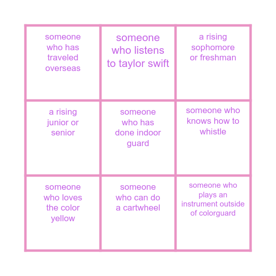 sisterhood 2034 bingo <3 Bingo Card