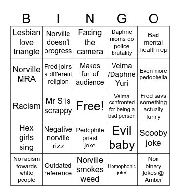 Velma Bingo Card