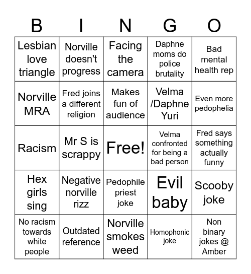 Velma Bingo Card