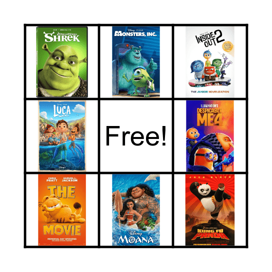 Movie Bingo Card