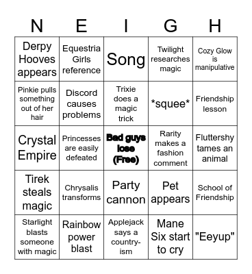 MLP: FIM (Series Finale Bingo) Bingo Card