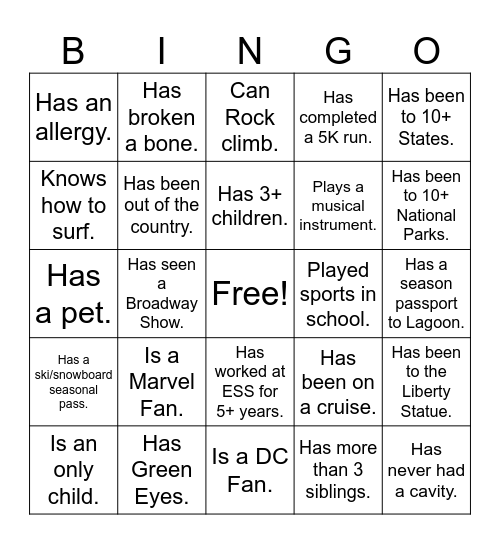 2024 ADC Bingo Scavenger Hunt Bingo Card