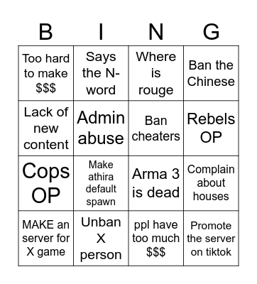 Asylum community meeting Bingo Card