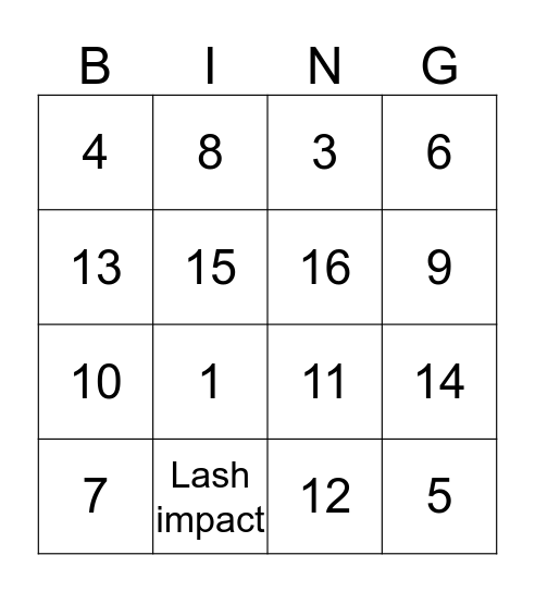 No7 lash impact mascara golden ticket Bingo Card