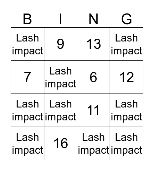 No7 lash impact mascara golden ticket Bingo Card