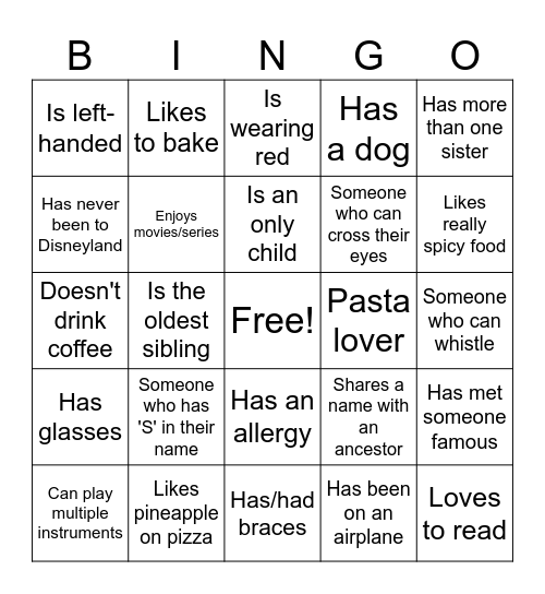 Icebreaker Bingo: Find Someone Who Bingo Card