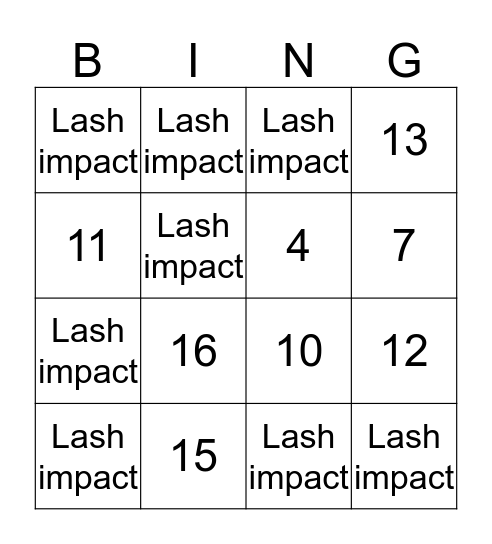 No7 lash impact mascara golden ticket Bingo Card