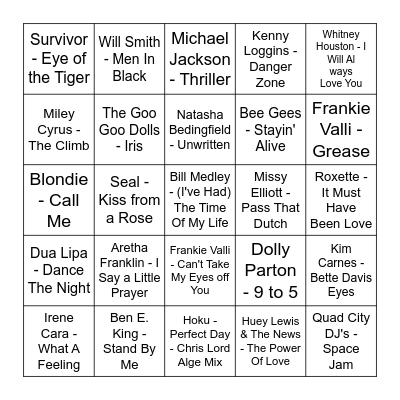 Film Soundtracks Bingo Card