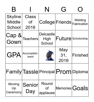 Congrats Grad Bingo Card