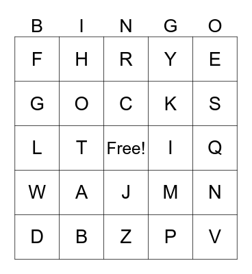 ABC SOUND BINGO Card