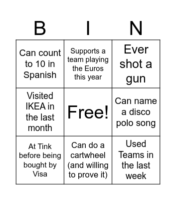 ConnPlat Bingo Card