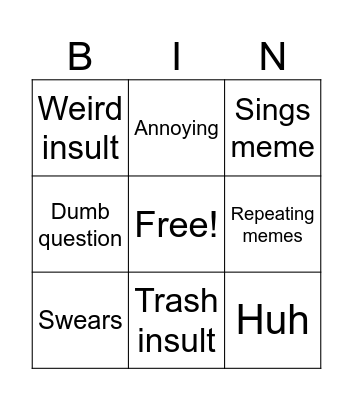 Lyon Bingo Card