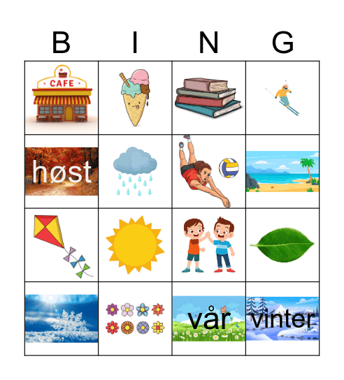 Jahreszeiten Bingo Card