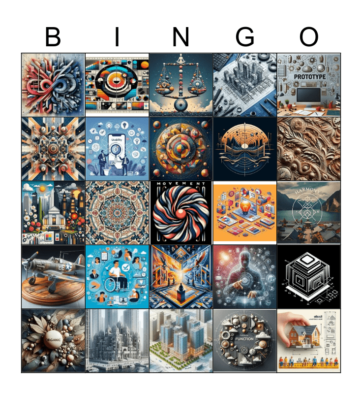 Design Theory Bingo Card