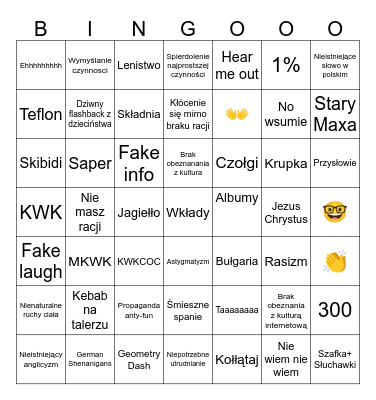 Maxymkowe bingo Card