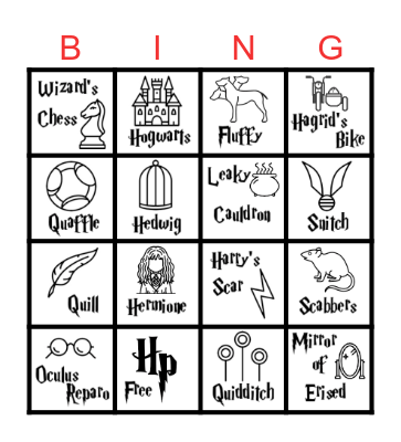 Harry Potter Bingo Card