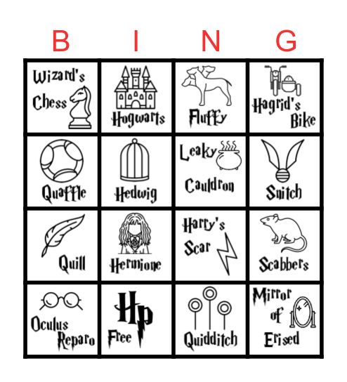 Harry Potter Bingo Card