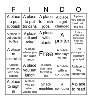 College Scavenger Hunt! Bingo Card