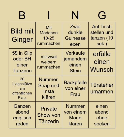 Prag Bingo Damien Bingo Card