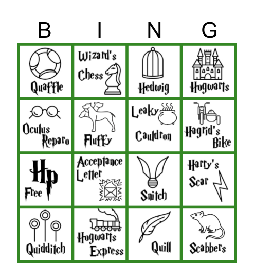 Harry Potter Bingo Card