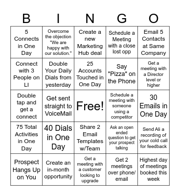 Call Blitz BINGO Card