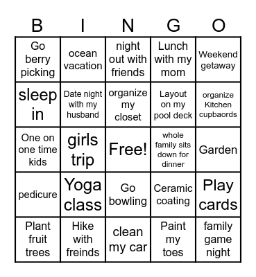 Joyfull Moments Bingo Card Bingo Card