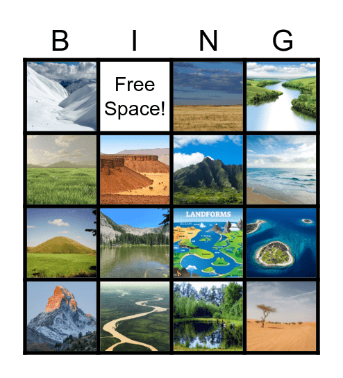 Landforms & Waterways Bingo Card