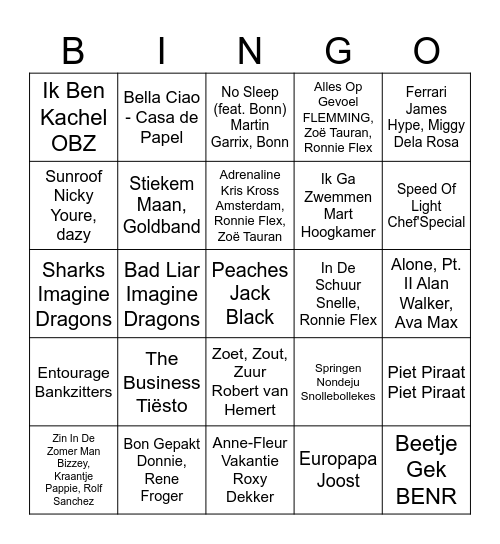 NEON FUIF BINGO Card