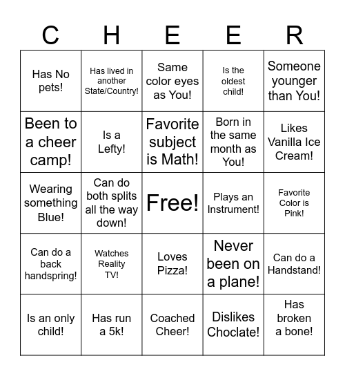 HUMAN BINGO Card