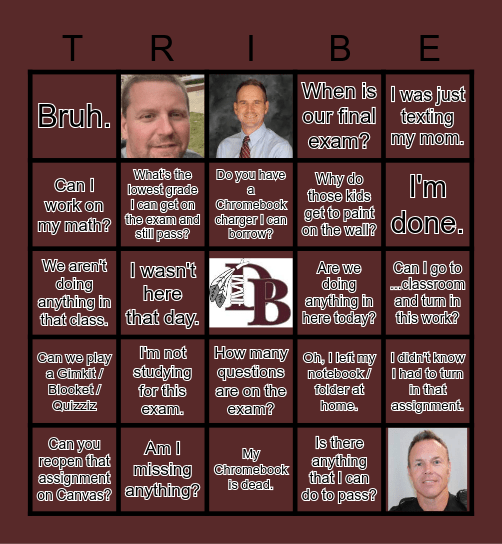 End of the Year Fun Bingo Card