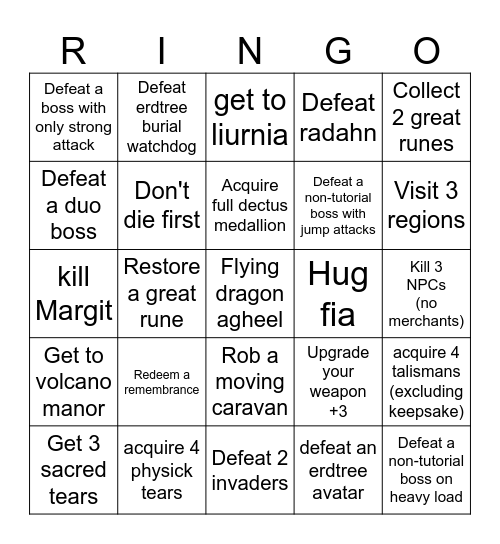 Eldengo Bingo Card