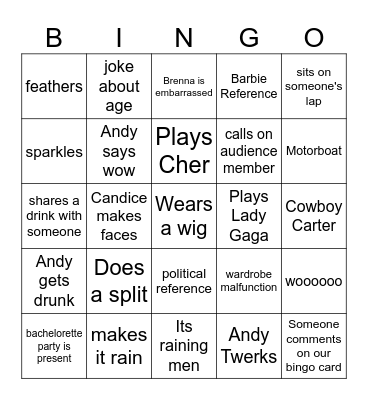 DRAG BRUNCH Bingo Card