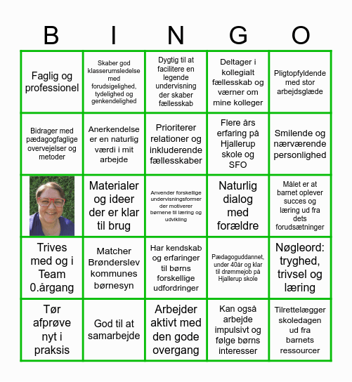 Få pladen fuld med Kristina som børnehaveklasseleder 2024 Bingo Card