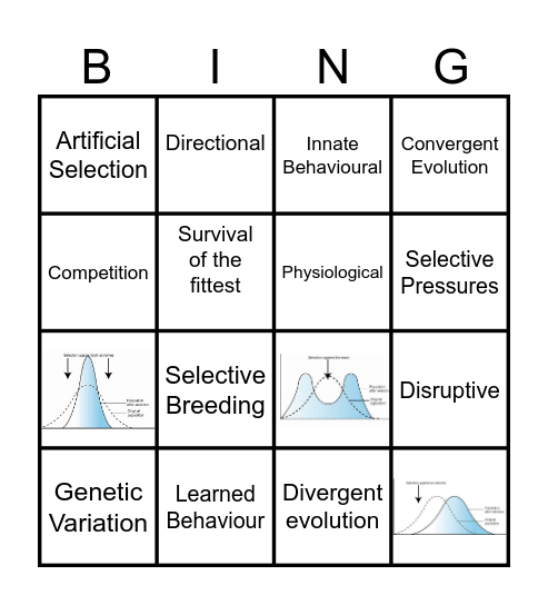 Natural Selection Bingo Card