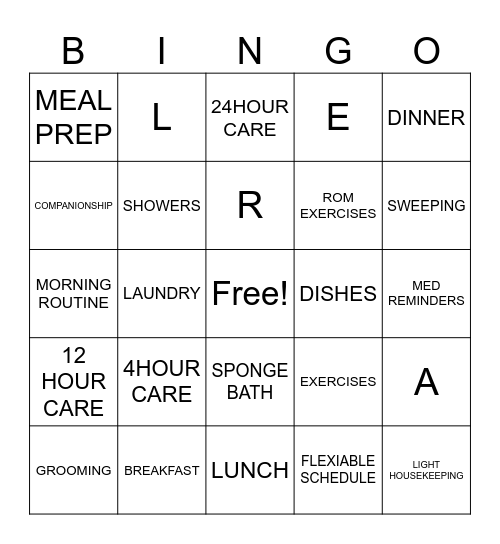 ELARA CARING Bingo Card