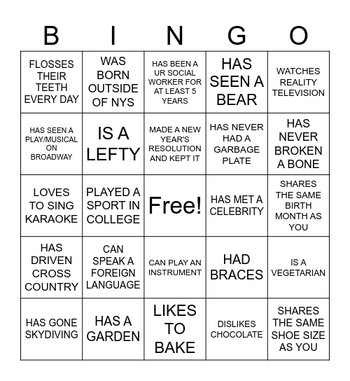 FIND SOMEONE WHO ... Bingo Card