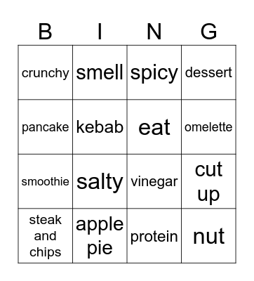 Food is fun Bingo Card