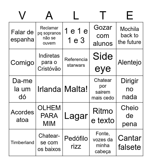 Balter Bingo Card