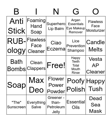 POOFY BINGO Card