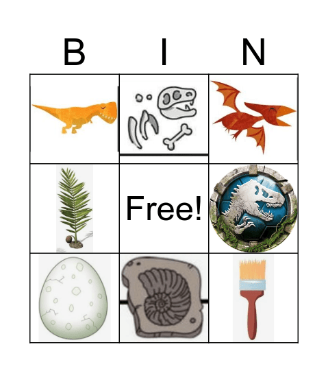 Dinoszaurusz Bingó Bingo Card