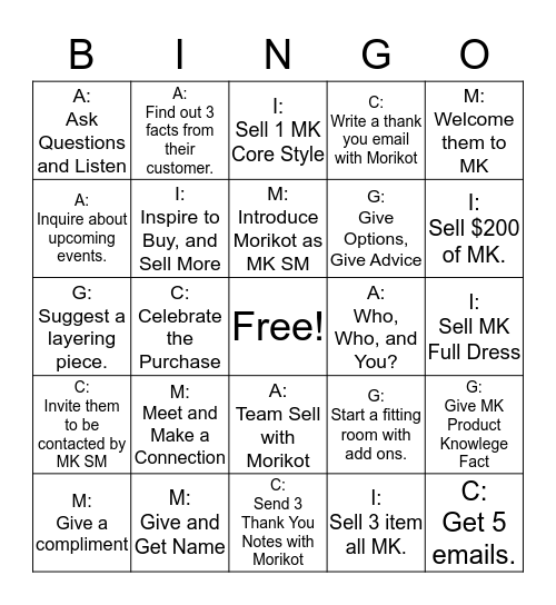 Michael Kors Meets MAGIC Bingo Card