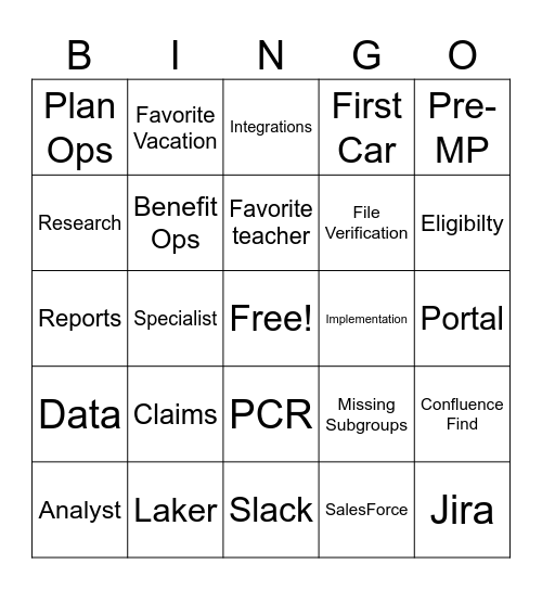 Anvil Week Fun! Bingo Card