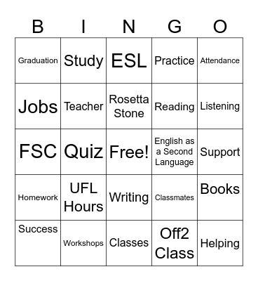 UFL GRADUATION Bingo Card