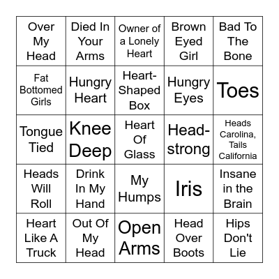 The Human Body (FOUR CORNERS) Bingo Card
