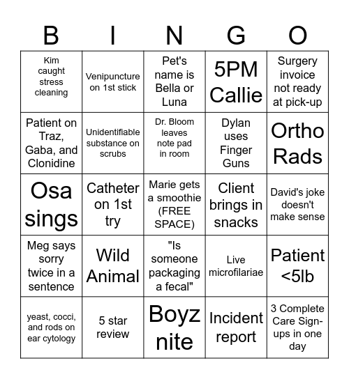 BVC BINGO Card