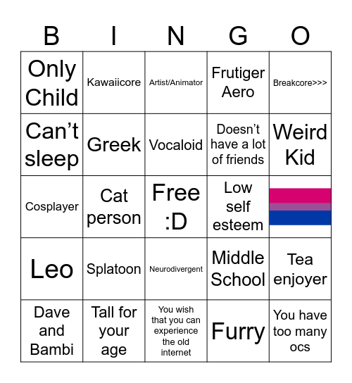 How similar are you to me Bingo Card
