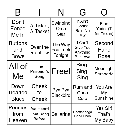 Radio Bingo 20s30s40s Bingo Card