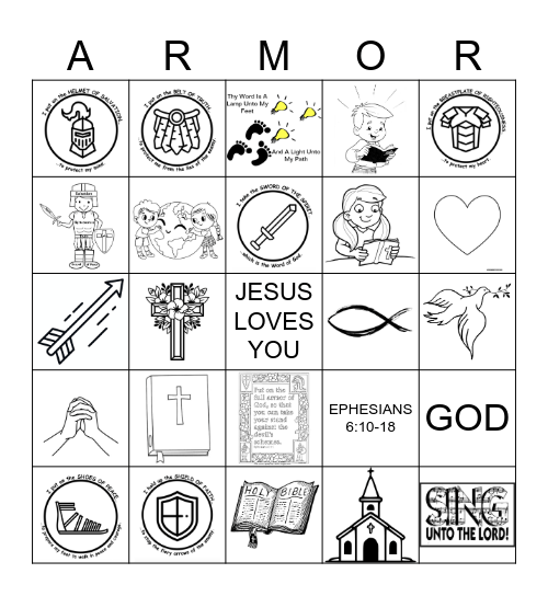 ARMOR OF GOD Bingo Card