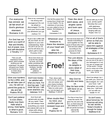 Bible Verse Bingo Card